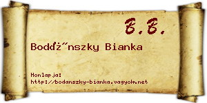 Bodánszky Bianka névjegykártya